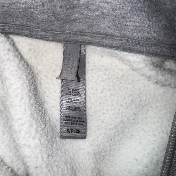 SKIMS Heatherex Grey Cotton Fleece Quarter Zip Sweatshirt - Picture 5 of 5